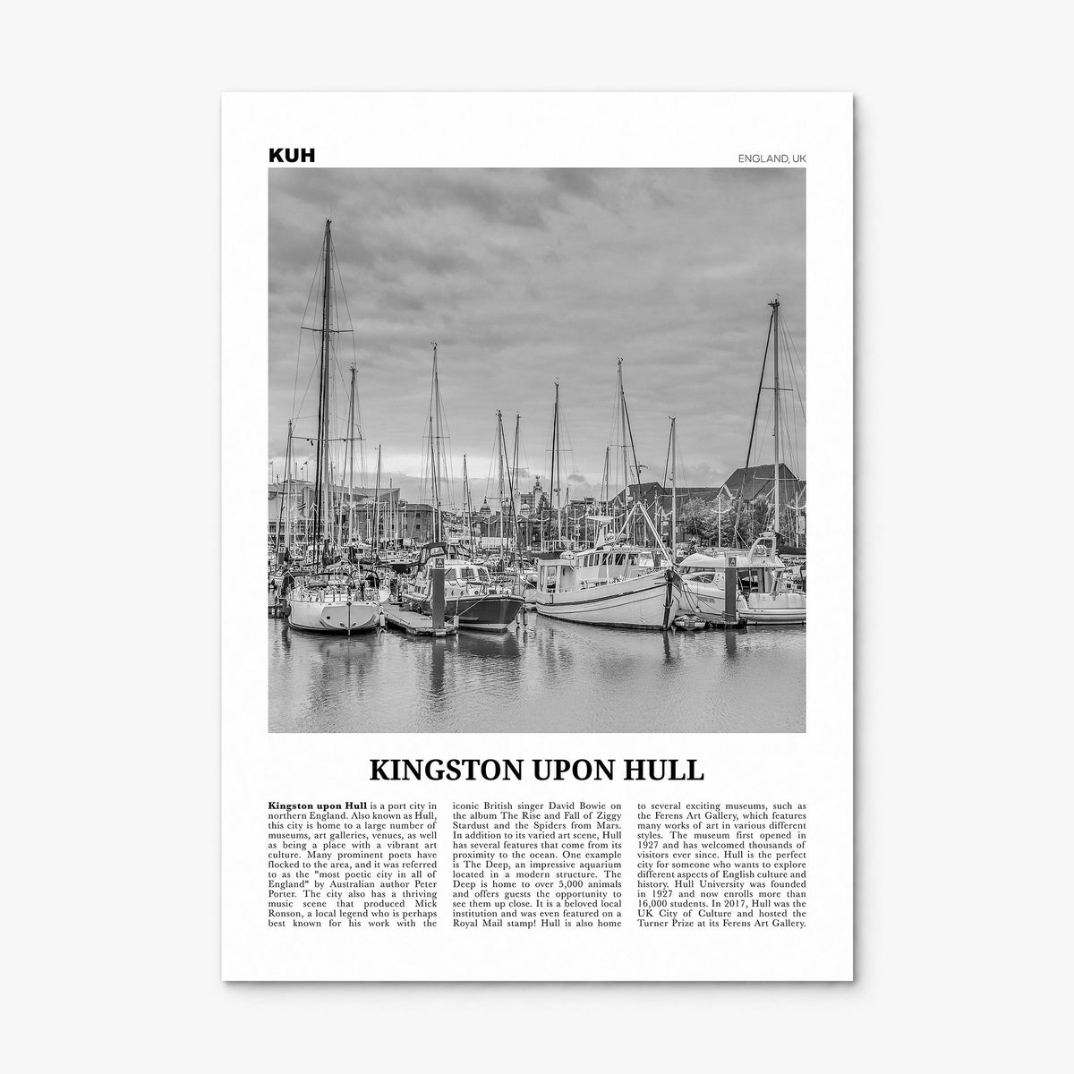 Kingston upon Hull Newspaper Poster, print only (unframed)