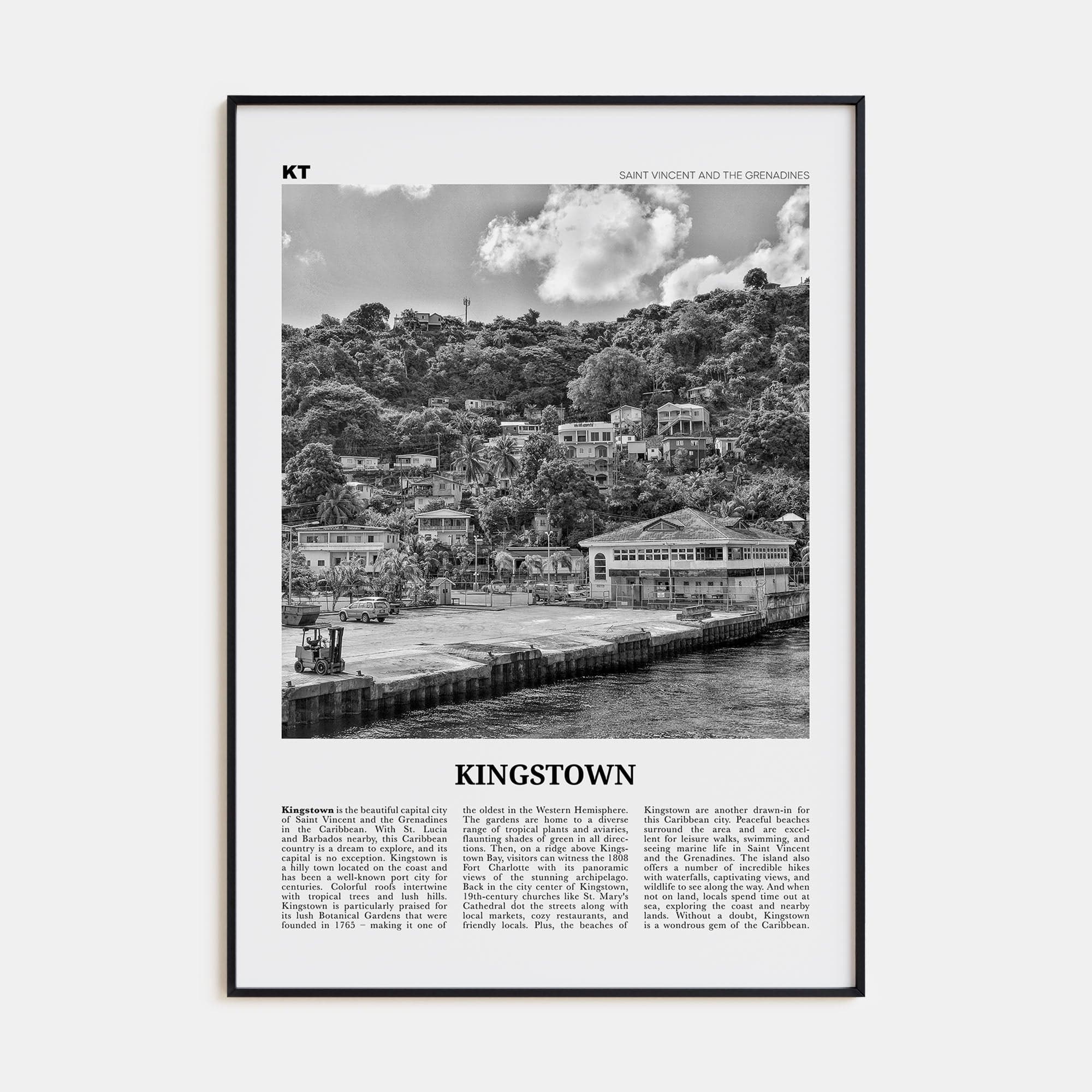 Kingstown Poster None / 8x12 in Nbourhood Travel B&W Poster