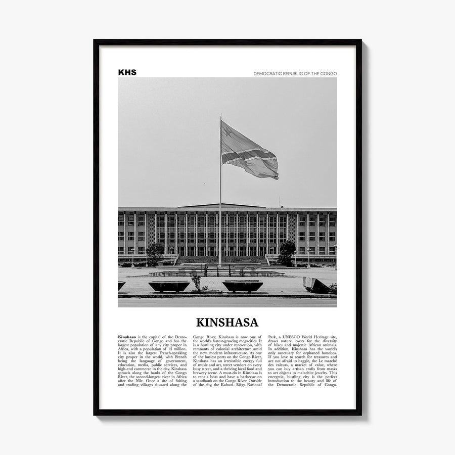 Kinshasa Newspaper Poster, framed poster mockup