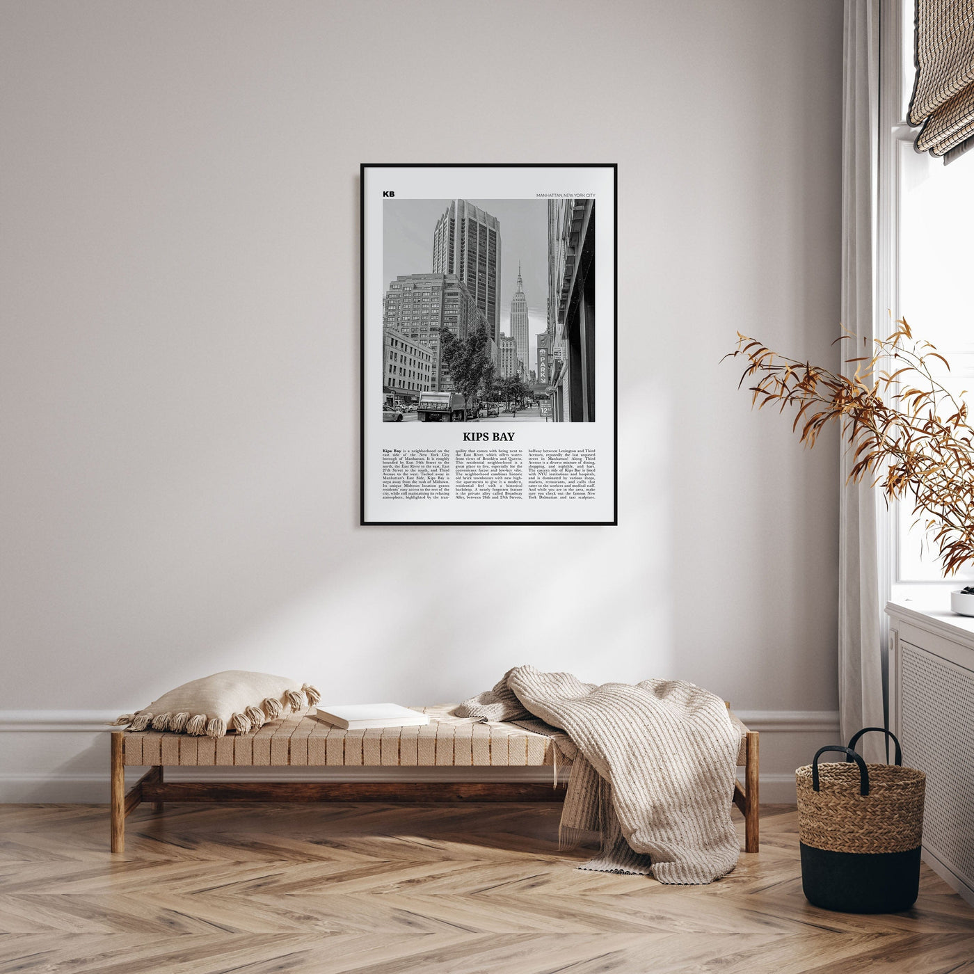 Kips Bay Poster Nbourhood Travel B&W Poster