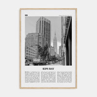 Kips Bay Poster Natural Wood / 8x12 in Nbourhood Travel B&W Poster