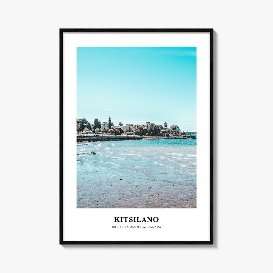 Kitsilano colorful classic poster of Vancouver, British Columbia – vertical wall art, unframed print shown in interior mockup