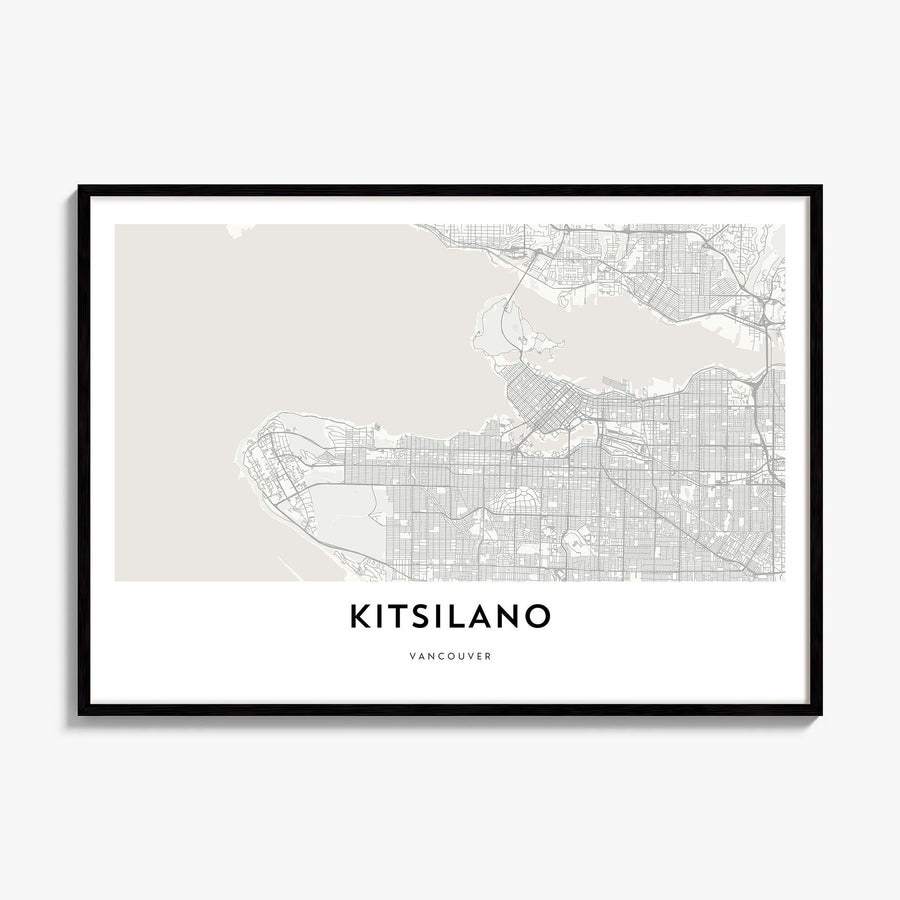 Kitsilano Map Poster, framed poster mockup