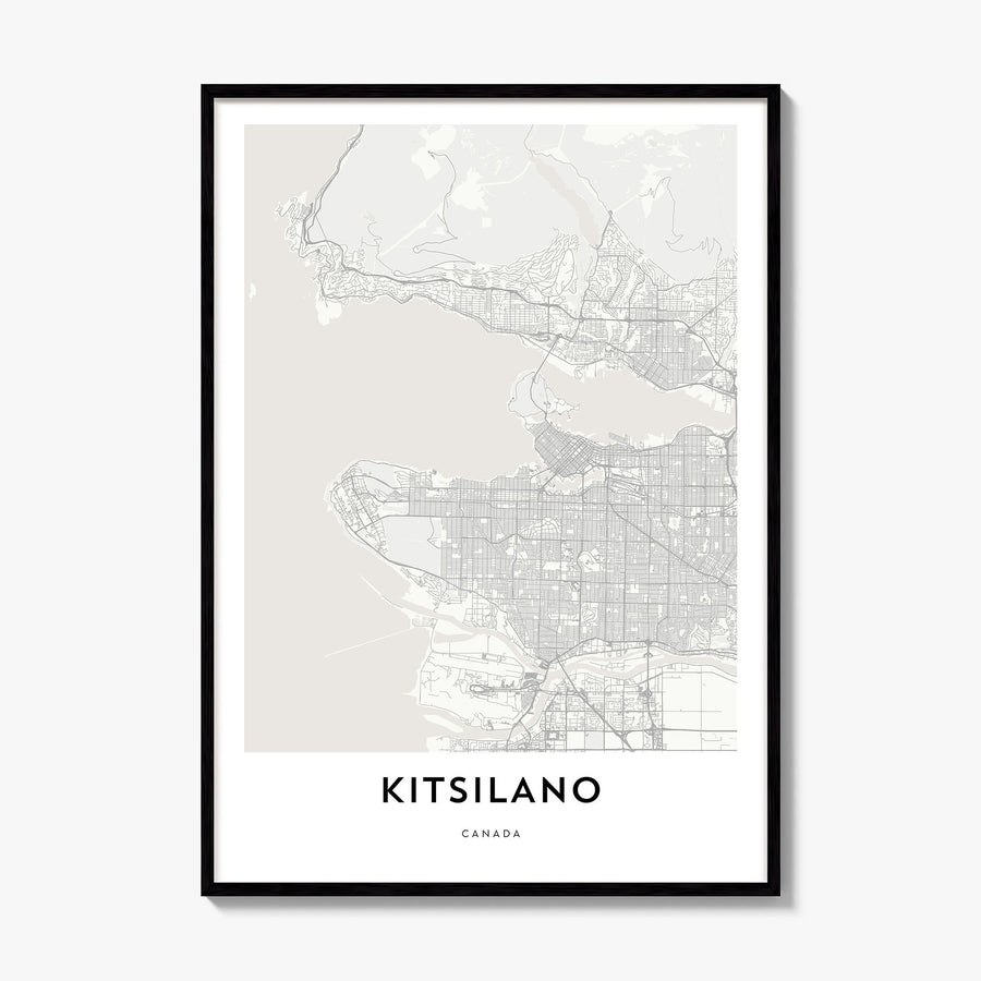 Kitsilano Map Poster, framed poster mockup