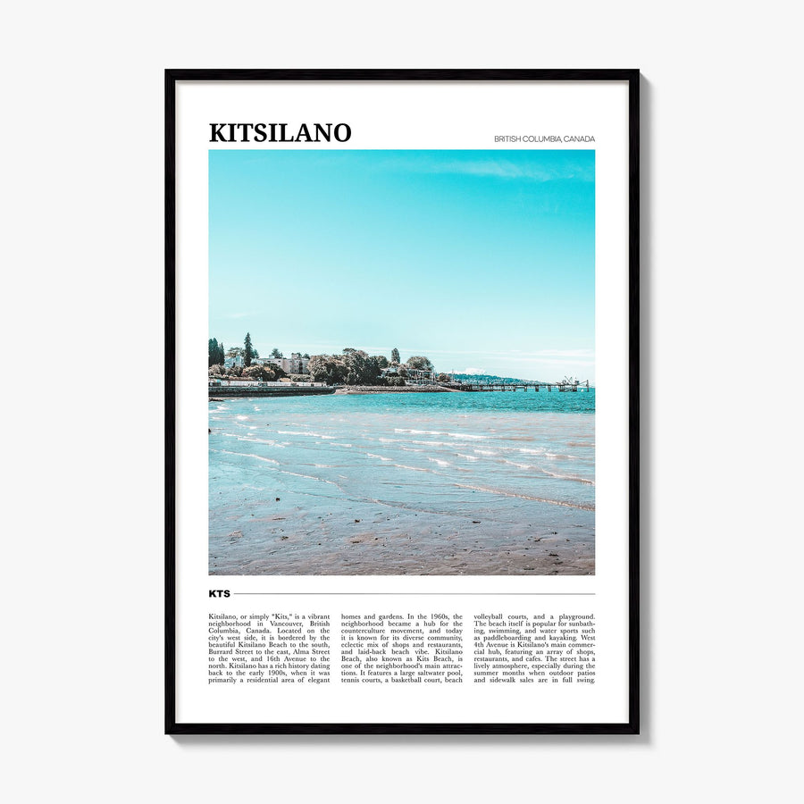 Kitsilano Travel Poster, framed poster mockup