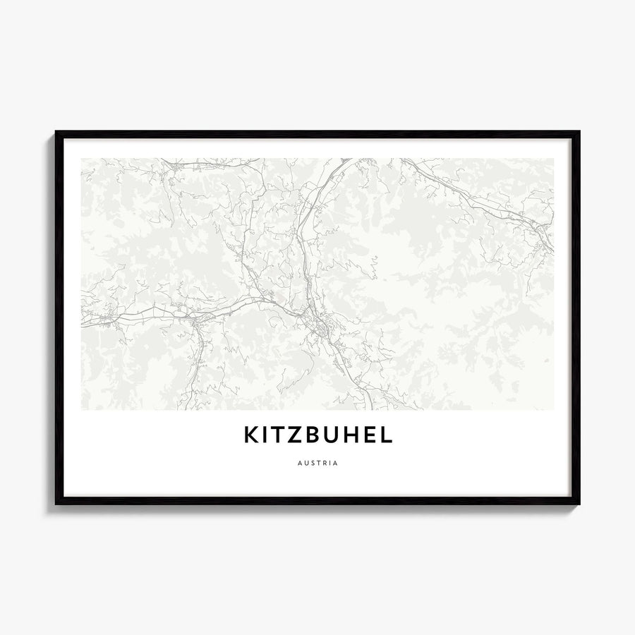 Kitzbühel Map Poster, framed poster mockup