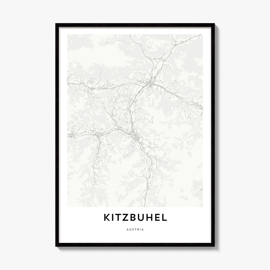 Kitzbühel Map Poster, framed poster mockup
