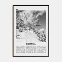 Kitzbühel Poster Black Wood / 8x12 in Nbourhood Travel B&W Poster