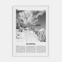 Kitzbühel Poster White Wood / 8x12 in Nbourhood Travel B&W Poster