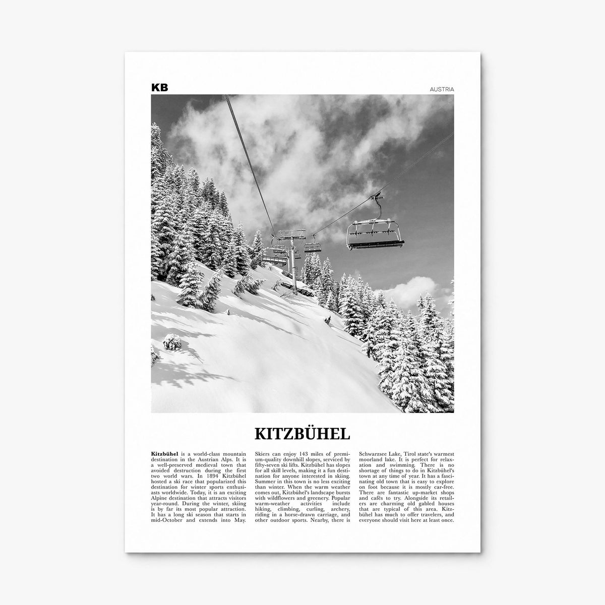 Kitzbühel Newspaper Poster, print only (unframed)