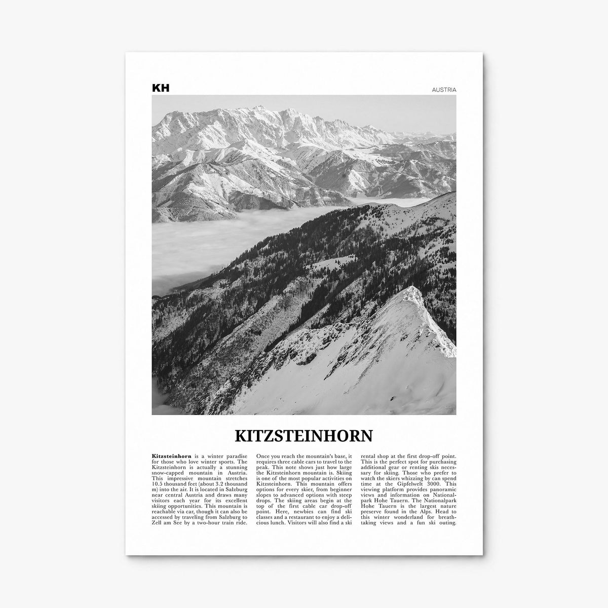 Kitzsteinhorn Newspaper Poster, print only (unframed)