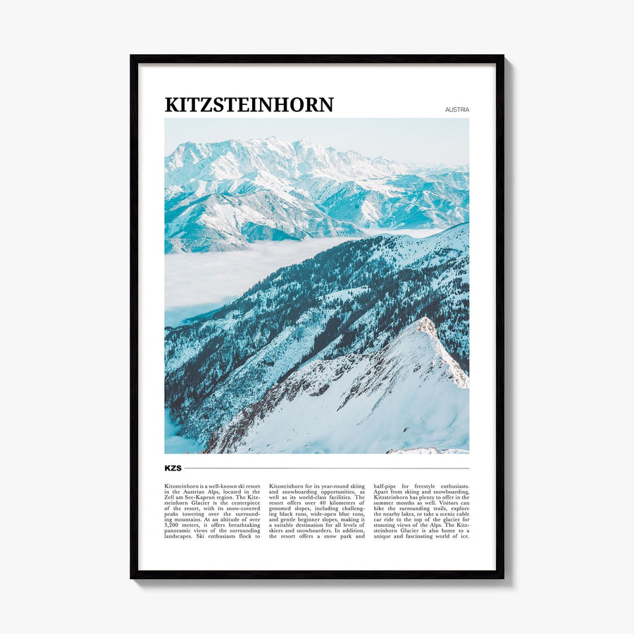 Kitzsteinhorn Travel Poster, framed poster mockup