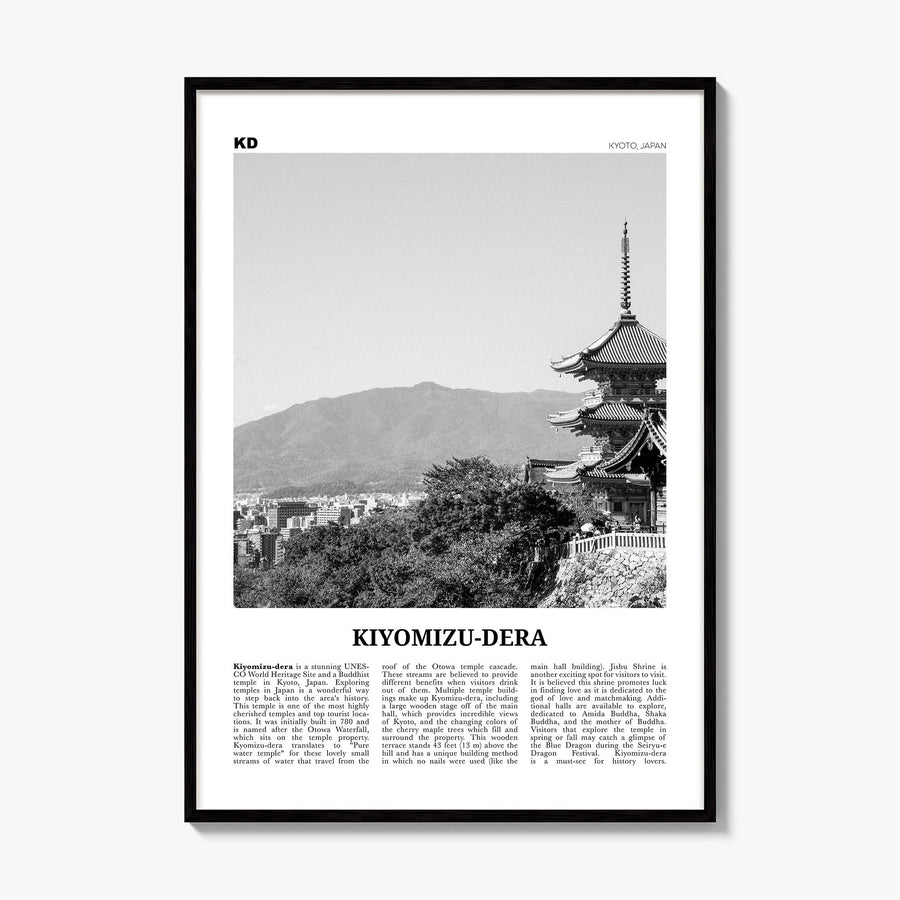 Kiyomizu-dera Newspaper Poster, framed poster mockup