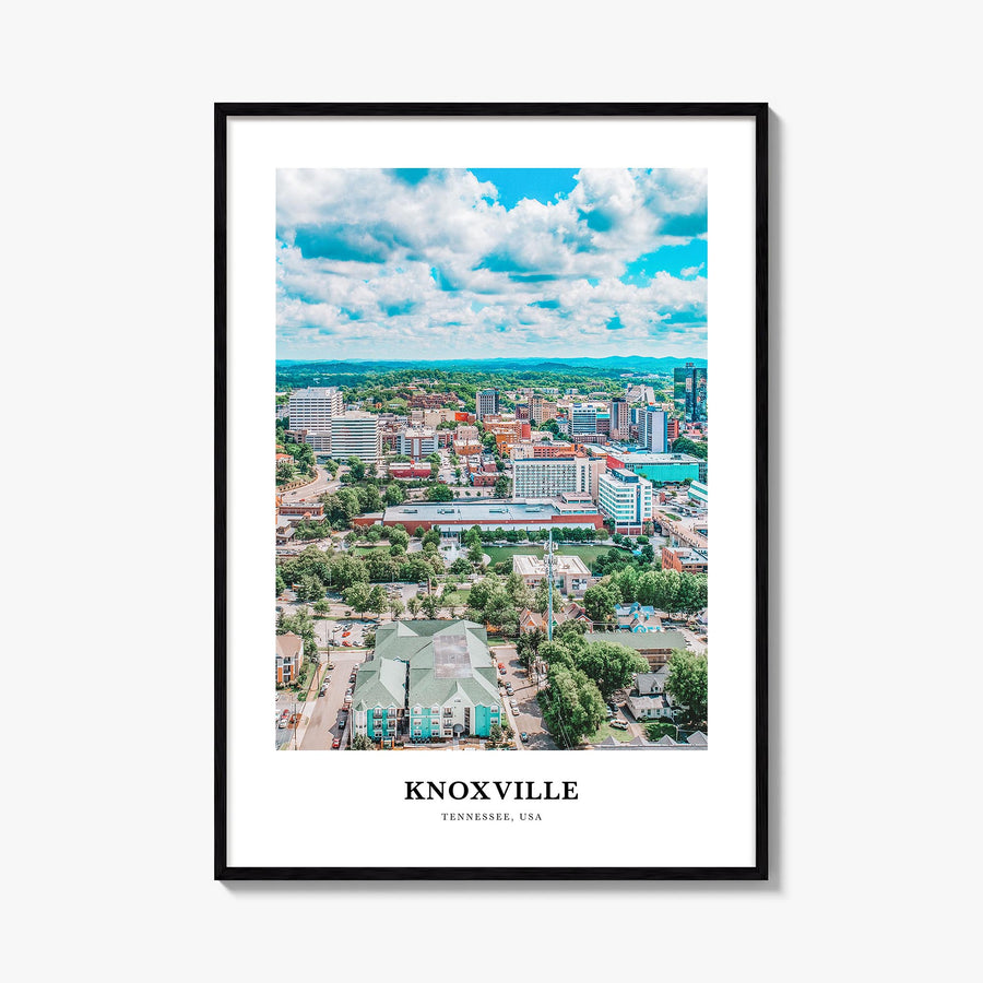 Knoxville colorful classic poster of Tennessee, USA – vertical wall art, unframed print shown in interior mockup