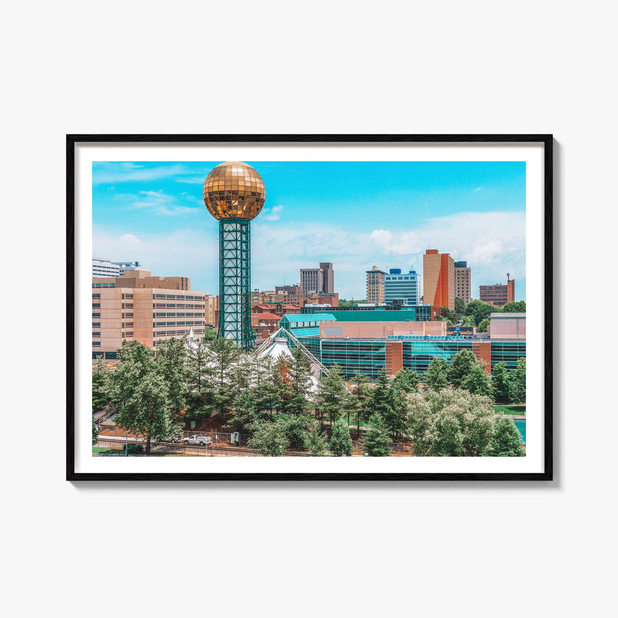 Knoxville colorful photo poster of Tennessee, USA – horizontal wall art, unframed print shown in interior mockup