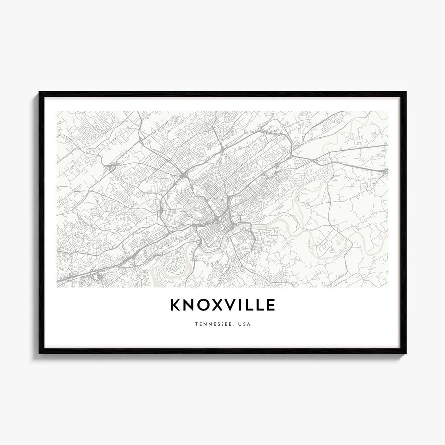 Knoxville Map Poster, framed poster mockup