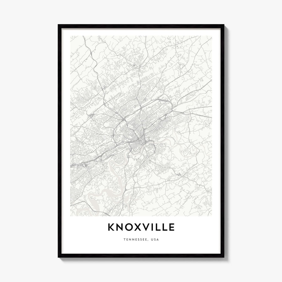 Knoxville Map Poster, framed poster mockup