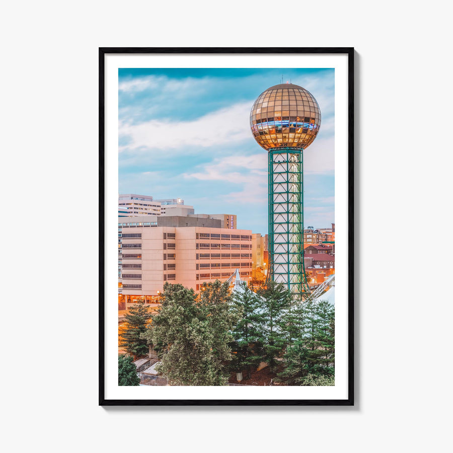 Knoxville no. 1 colorful photo poster of Tennessee, USA – vertical wall art, unframed print shown in interior mockup