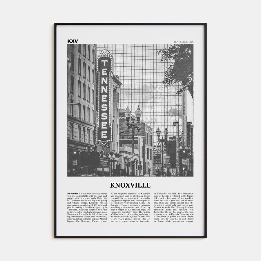 Knoxville No 1 Poster None / 8x12 in Nbourhood Travel B&W Poster