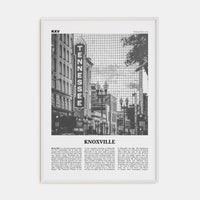 Knoxville No 1 Poster White Wood / 8x12 in Nbourhood Travel B&W Poster