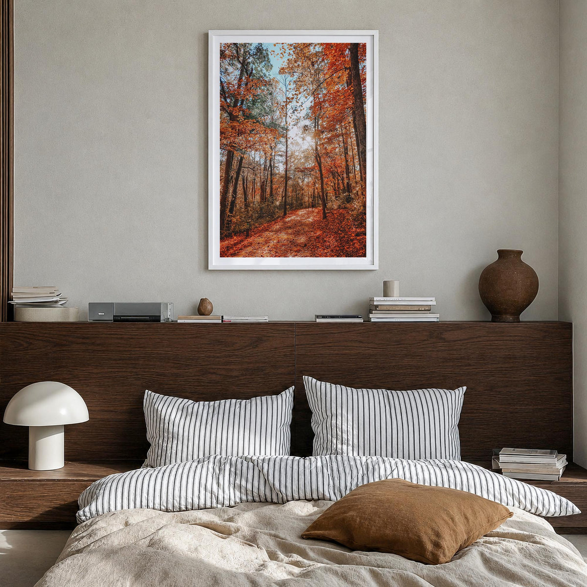 Knoxville no. 3 colorful photo poster of Tennessee, USA – vertical wall art in white wood frame with white border, hanging on