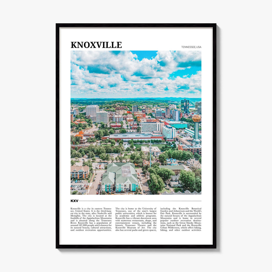 Knoxville Travel Poster, framed poster mockup