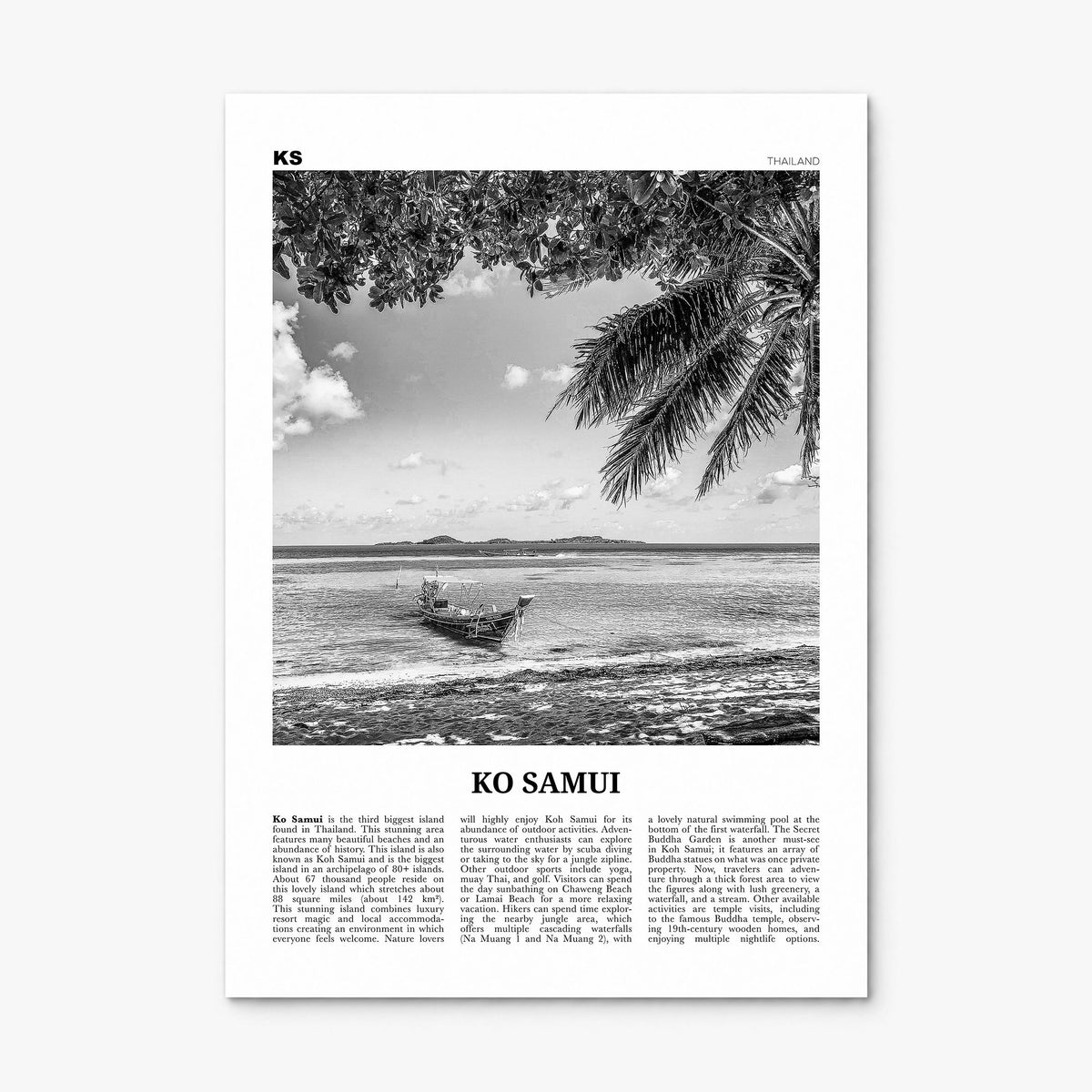 Ko Samui Newspaper Poster, print only (unframed)