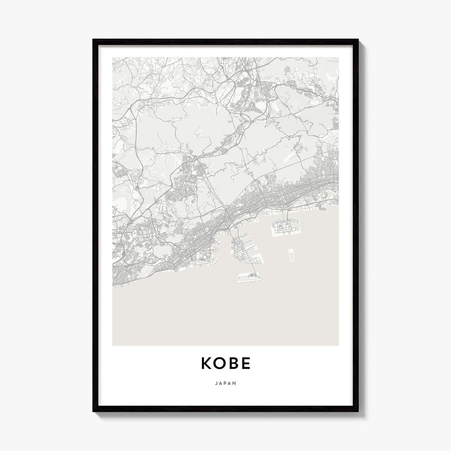 Kobe Map Poster, framed poster mockup
