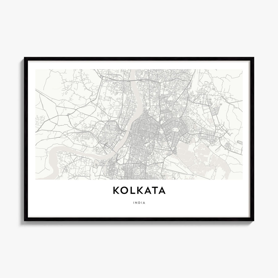 Kolkata Map Poster, framed poster mockup