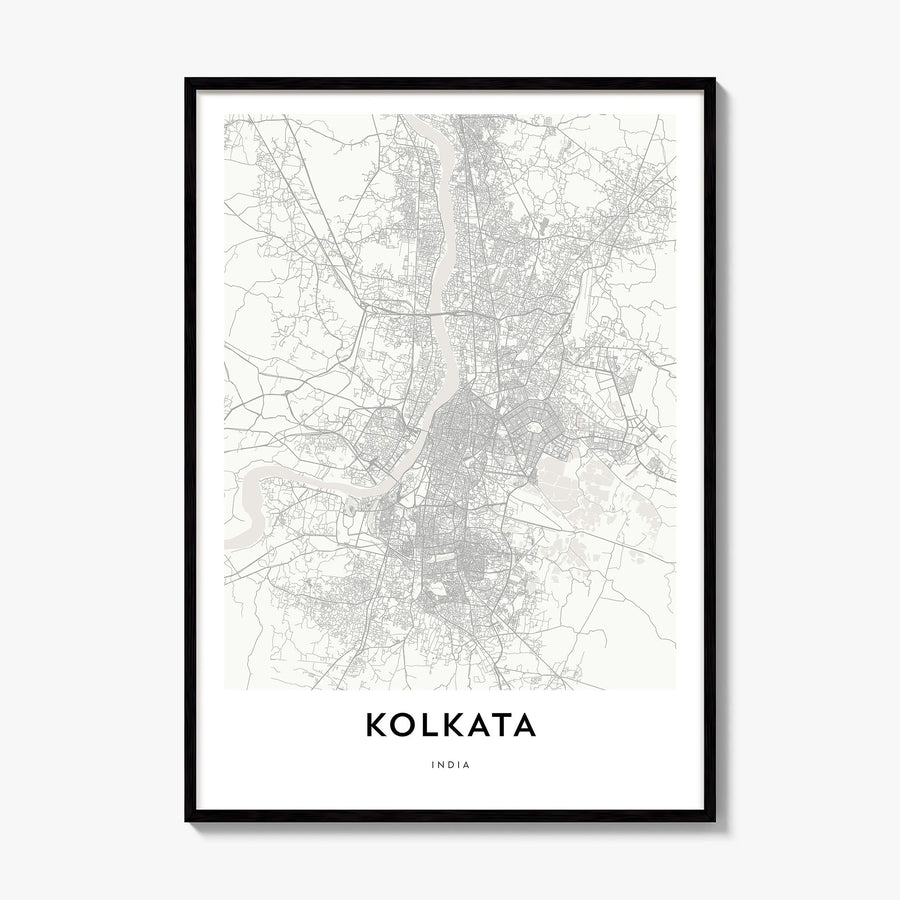 Kolkata Map Poster, framed poster mockup