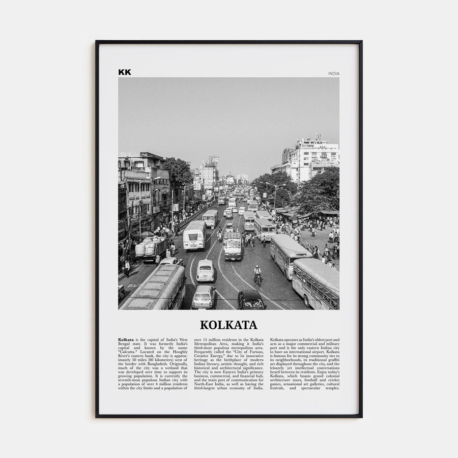 Kolkata Poster None / 8x12 in Nbourhood Travel B&W Poster