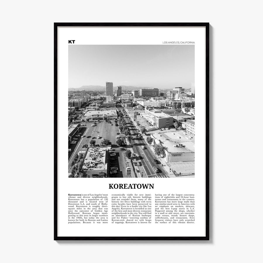 Koreatown, Los Angeles Newspaper Poster, framed poster mockup