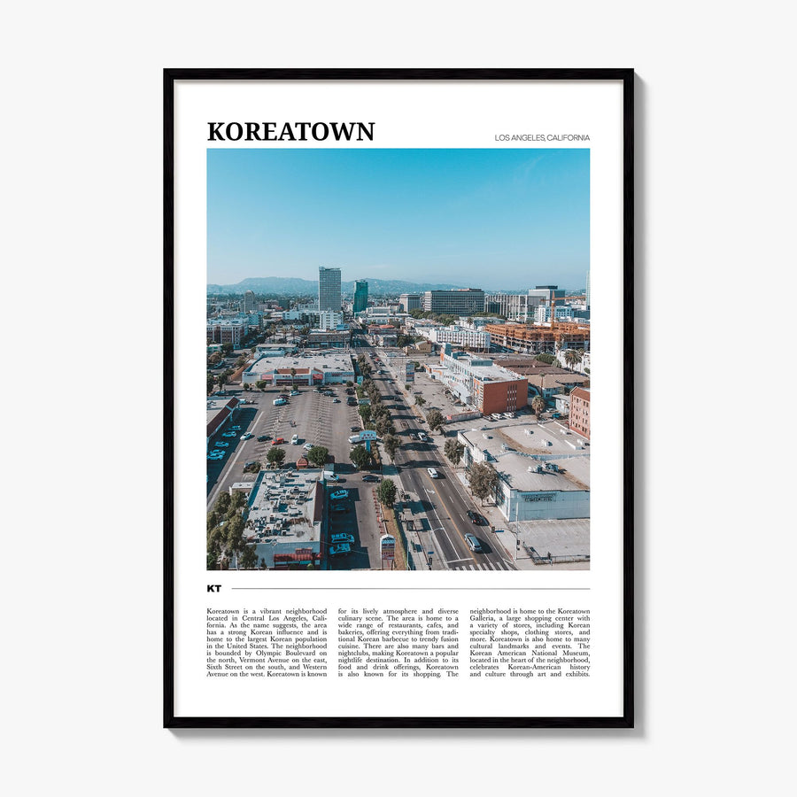 Koreatown, Los Angeles Travel Poster, framed poster mockup