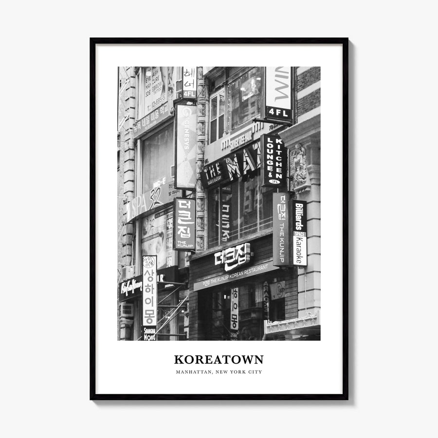 Koreatown, New York Classic Poster, framed poster mockup