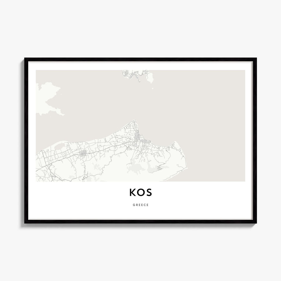 Kos Map Poster, framed poster mockup