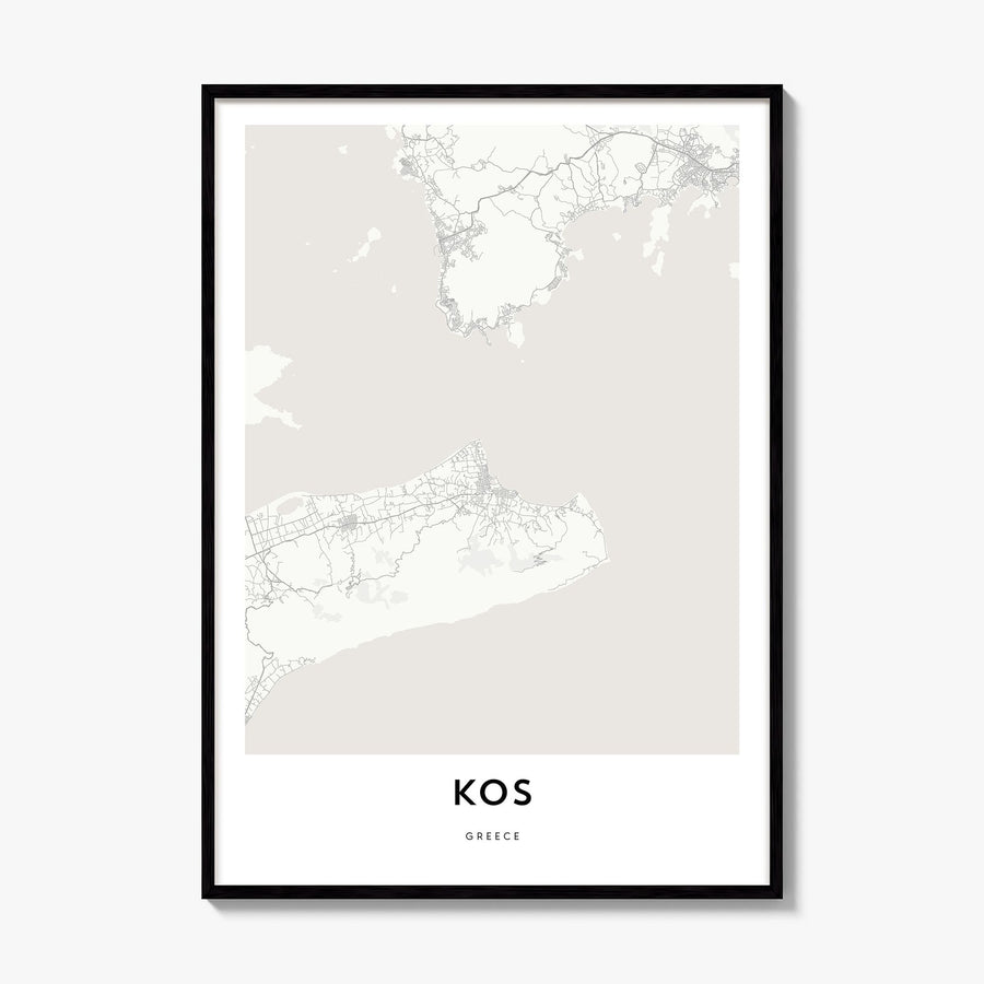 Kos Map Poster, framed poster mockup