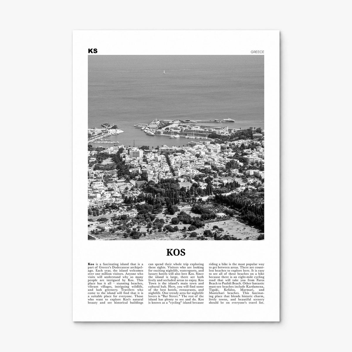 Kos Newspaper Poster, print only (unframed)