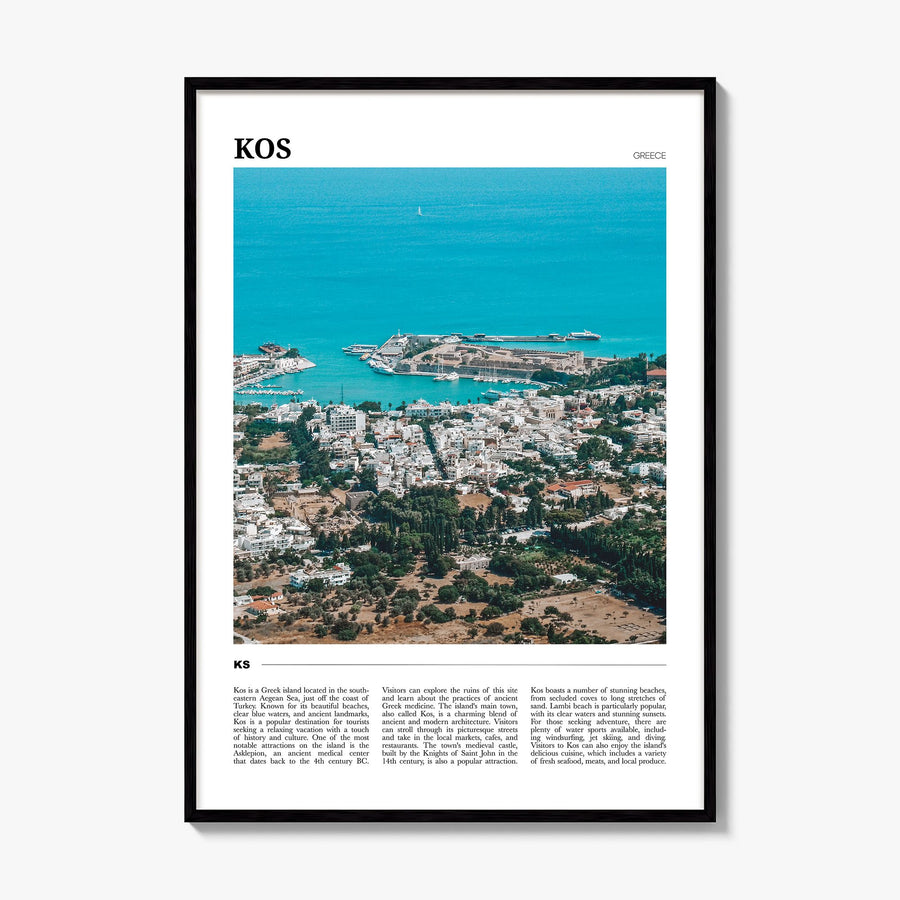 Kos Travel Poster, framed poster mockup