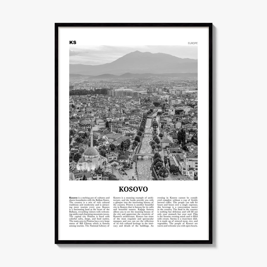 Kosovo Newspaper Poster, framed poster mockup