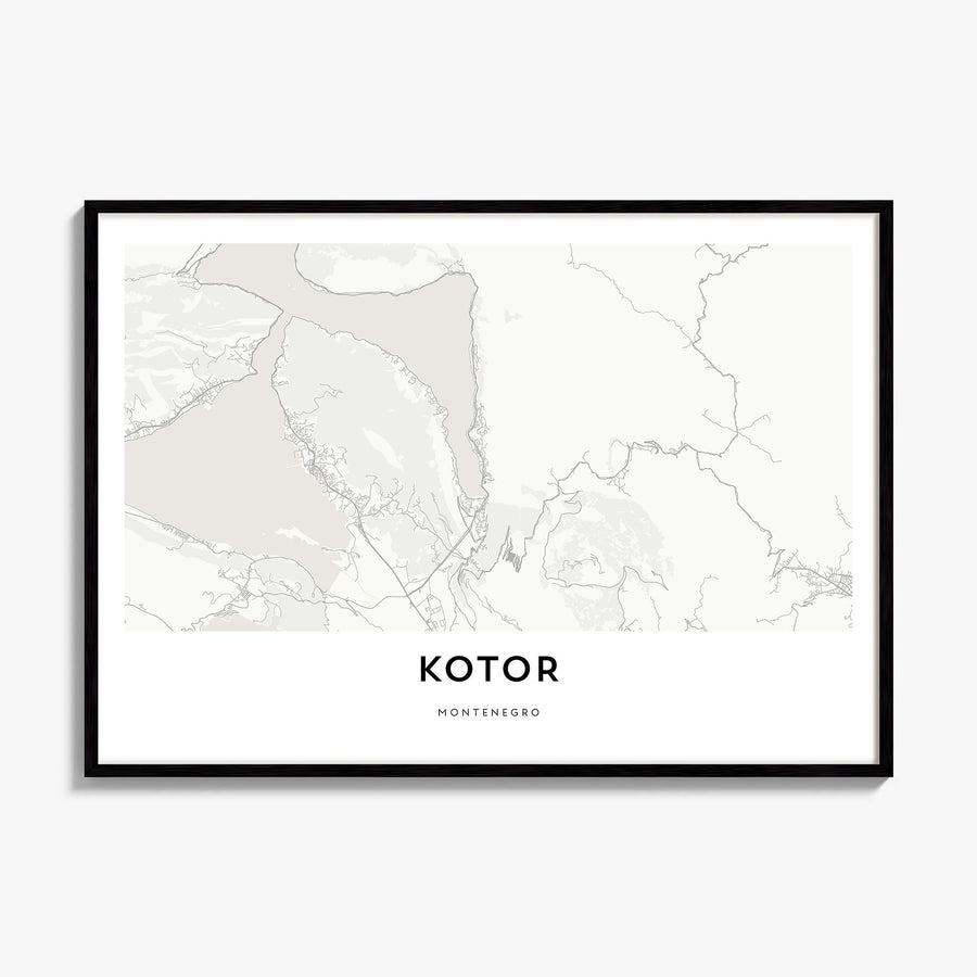 Kotor Map Poster, framed poster mockup