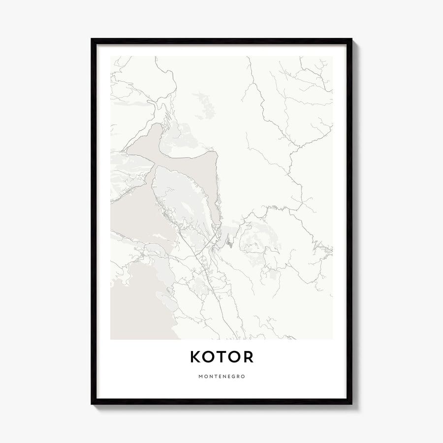 Kotor Map Poster, framed poster mockup