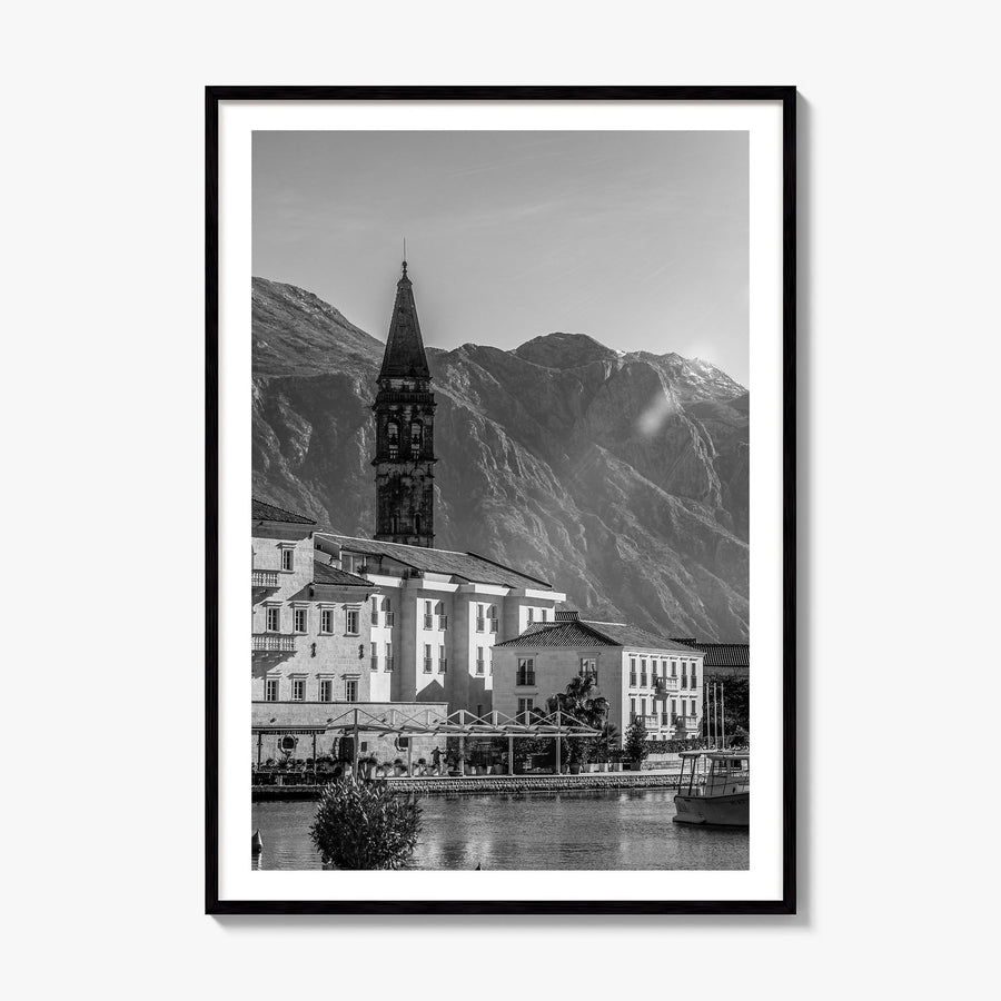 Kotor Photo Poster, framed poster mockup, white border