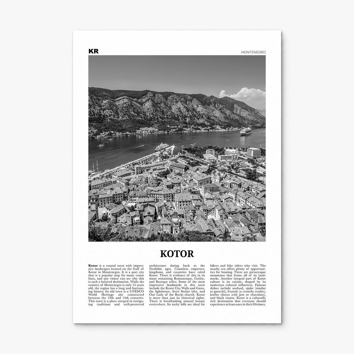 Kotor Newspaper Poster, print only (unframed)