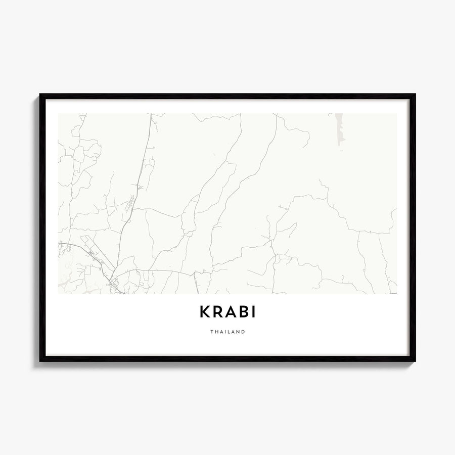 Krabi Map Poster, framed poster mockup