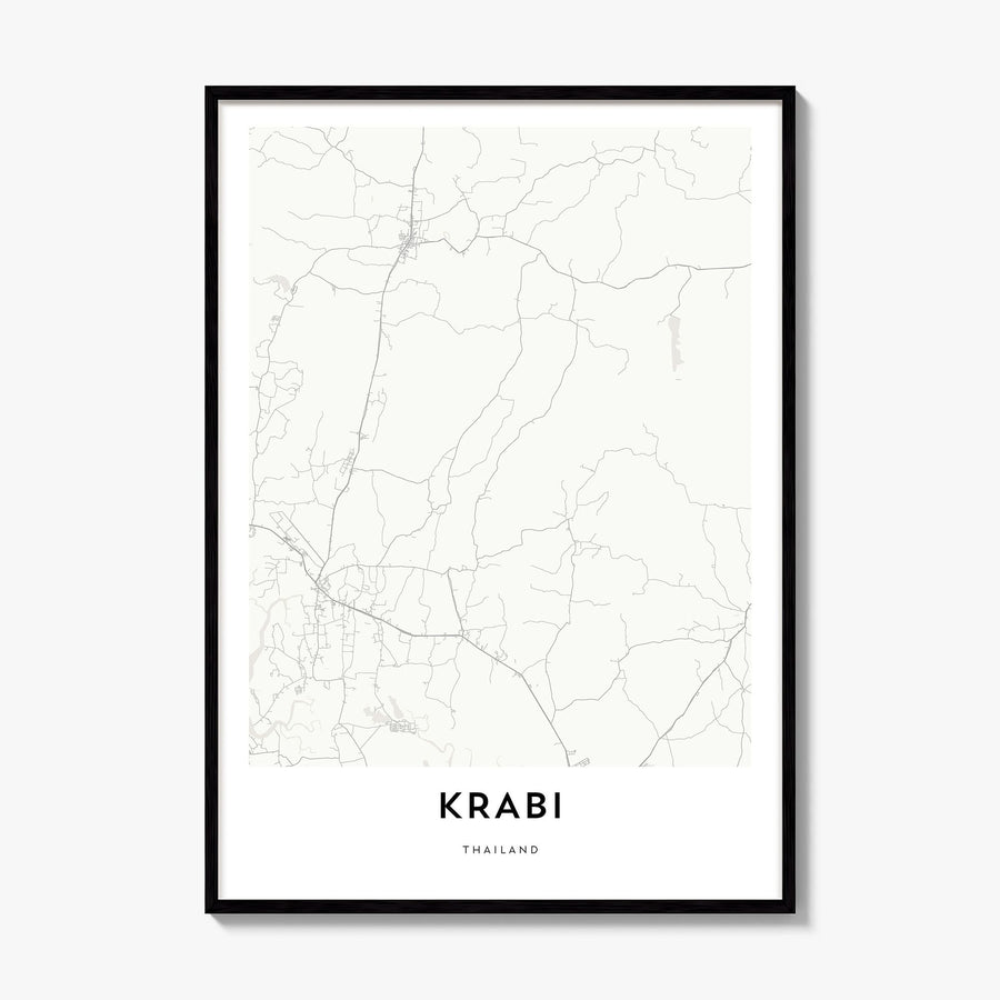 Krabi Map Poster, framed poster mockup