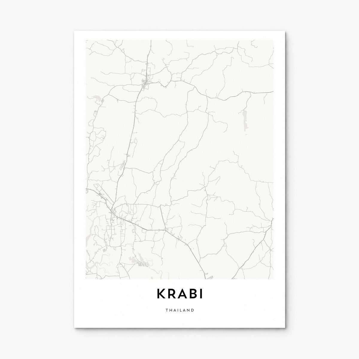 Krabi Map Poster, print only (unframed)