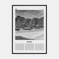 Krabi Poster Black Wood / 8x12 in Nbourhood Travel B&W Poster