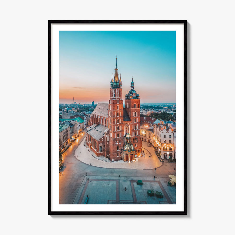 Kraków Photo Poster, framed poster mockup, white border