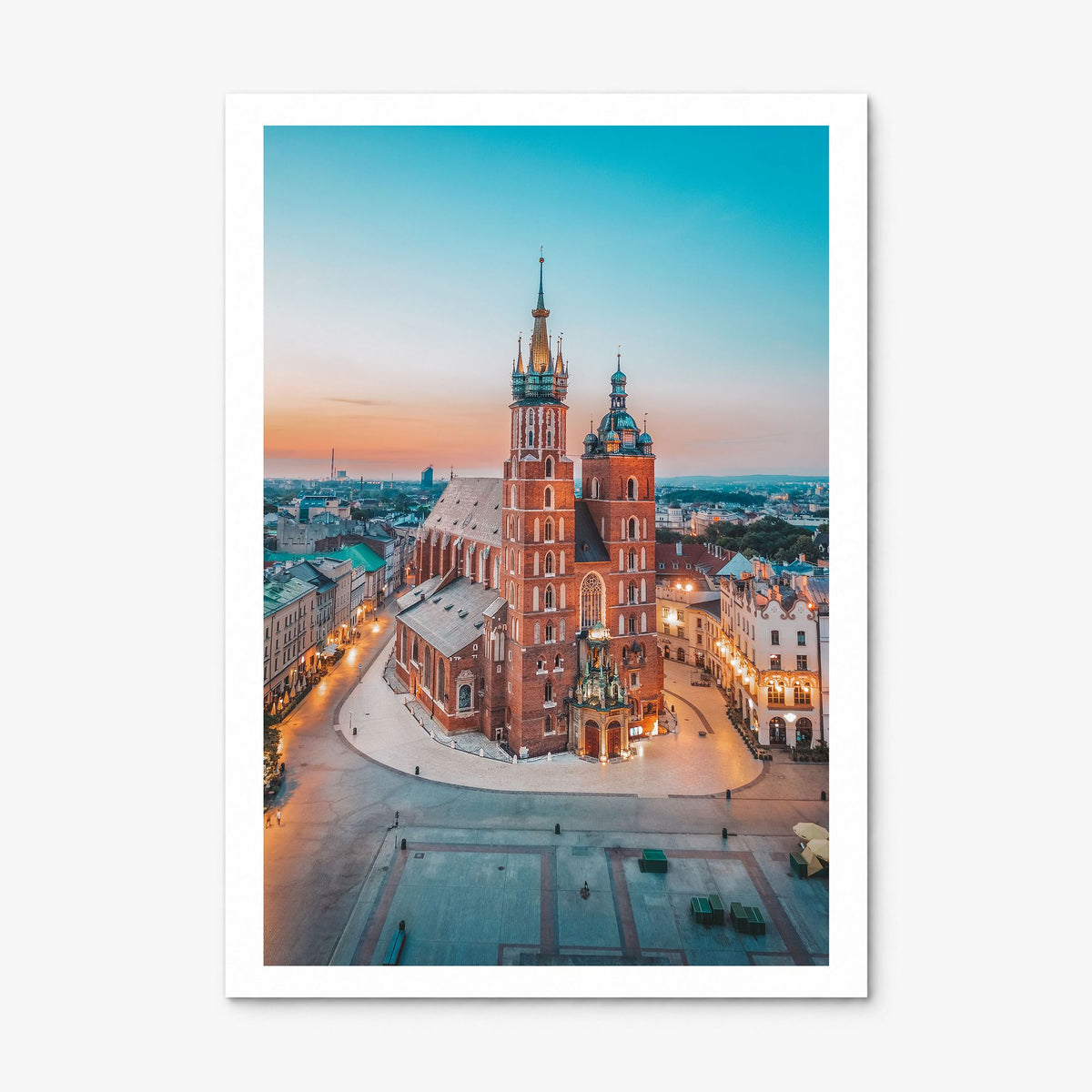 Kraków Photo Poster, print only (unframed), white border