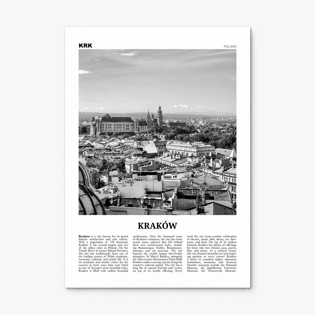 Kraków Newspaper Poster, print only (unframed)